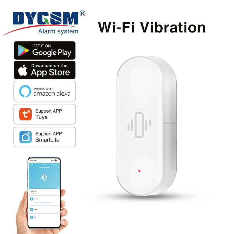 Smart Home Setup - Czujnik wibracji Tuya WiFi, czuła detekcja,