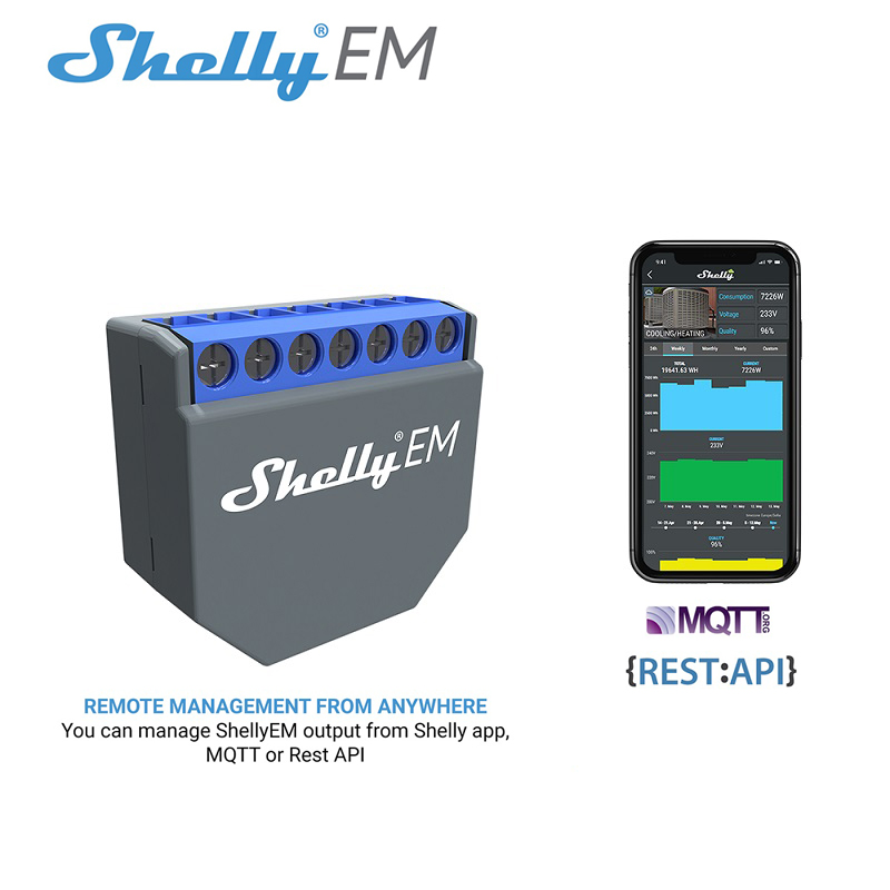 Smart Home Life - SHELLY EM Wifi Inteligentny Przełącznik Sterujący