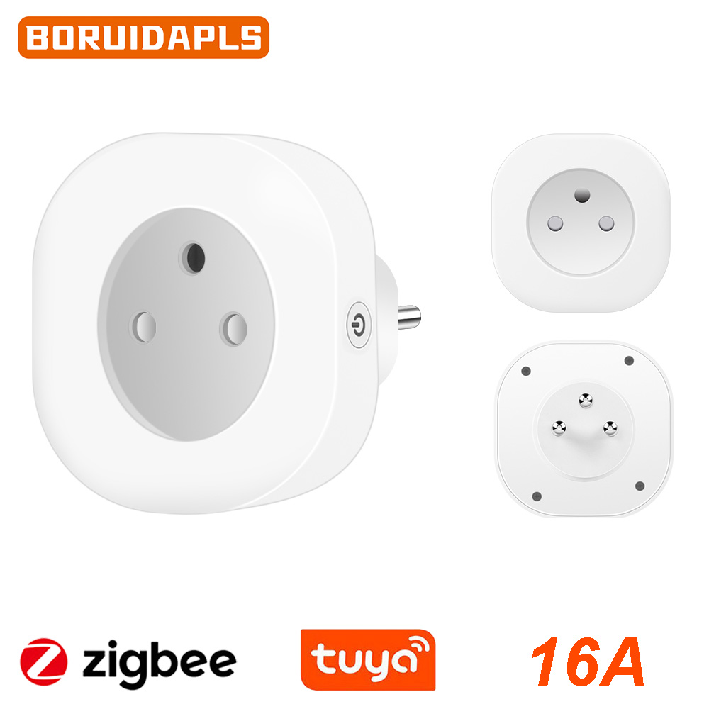 Smart Home Elements - BORUIDAPLS Inteligentne gniazdko Tuya Zigbee EU/FR/Israel/Brazylia/Szwajcaria