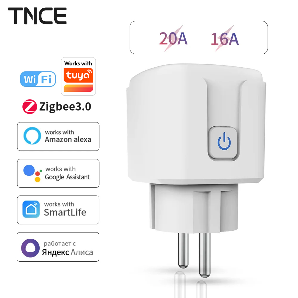 Smart Home Elements - TNCE Tuya WiFi/Zigbee 16A/20A Wtyczka EU