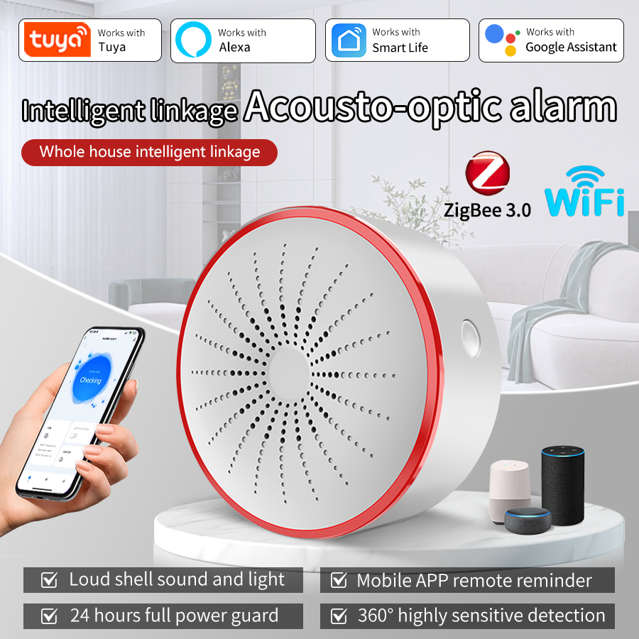 Smart Home Theater - Inteligentna syrena alarmowa Tuya WiFi ZigBee,