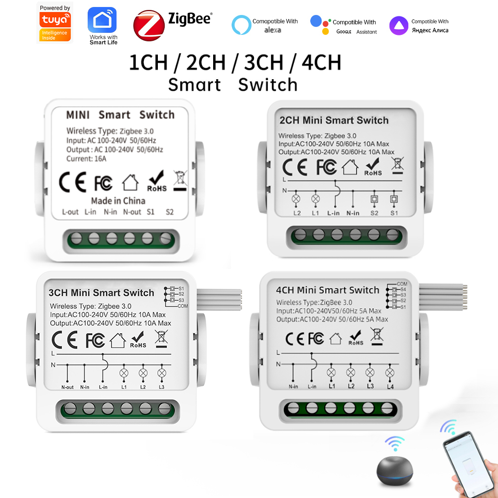 Smart Home Life - Inteligentny przełącznik Tuya Zigbee 3.0 1/2/3/4-kierunkowy,