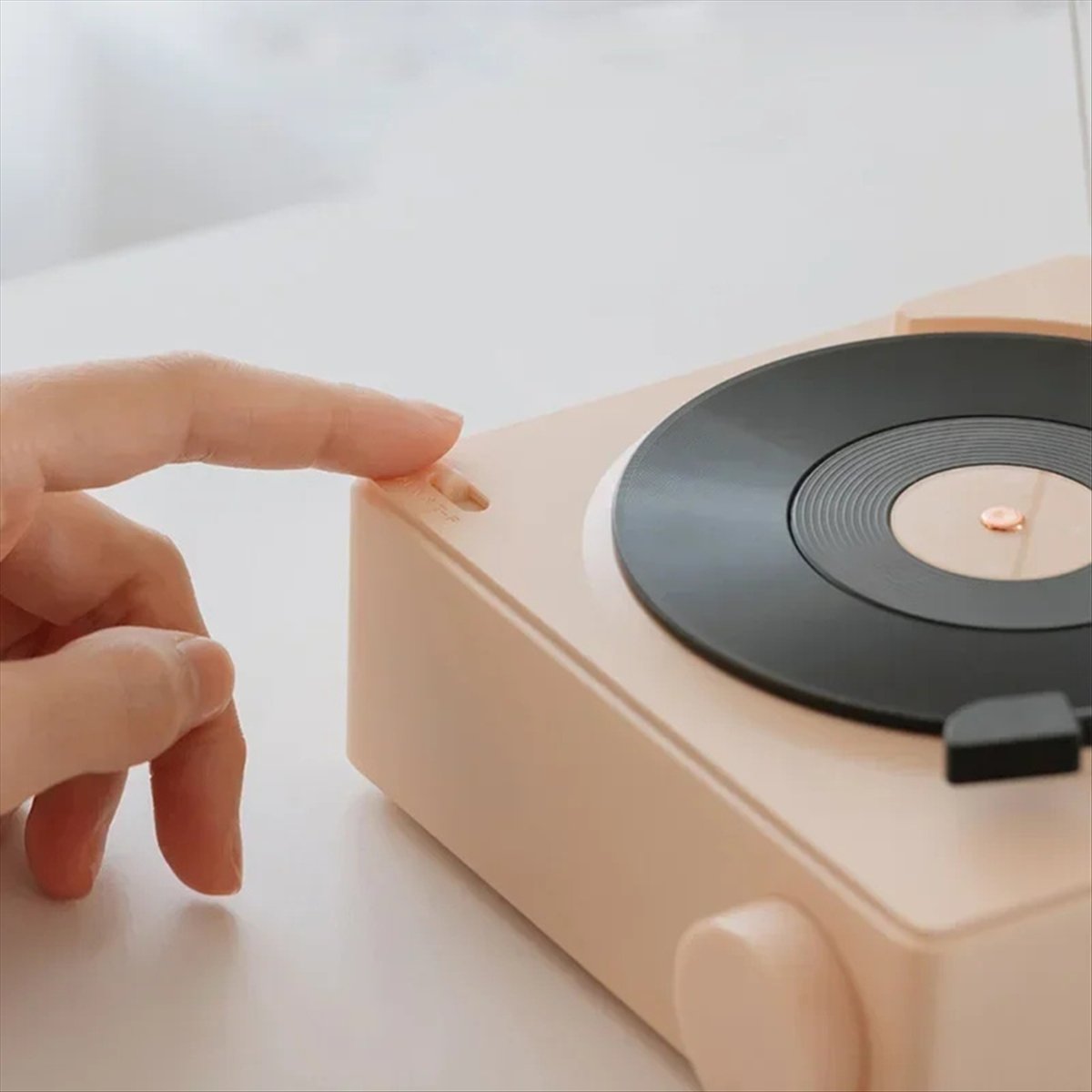 Smart Home Yellow - T171C-Retro Vinyl Bezprzewodowy Głośnik Bluetooth Zegar