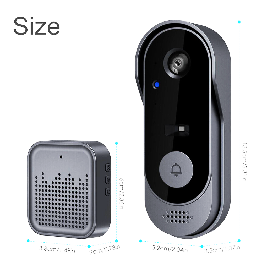 Wifi Doorbell Camera - Aplikacja Tuya, kąt widzenia 170 stopni,