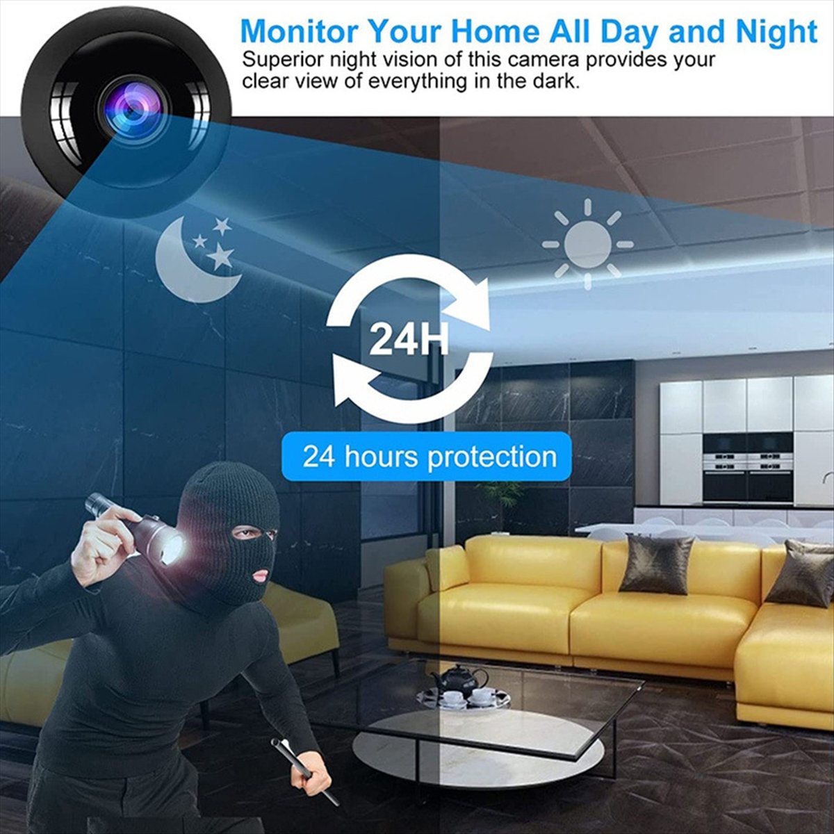Smart Home Kamera - Stabilna Kamera Mini WiFi 1080P z