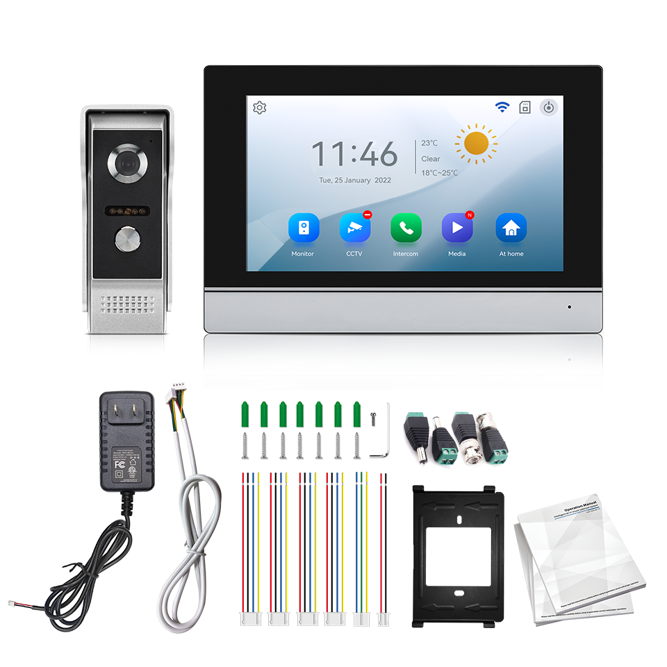 Wifi Doorbell Camera - 7-calowy ekran IPS, 2MP, zdalne sterowanie
