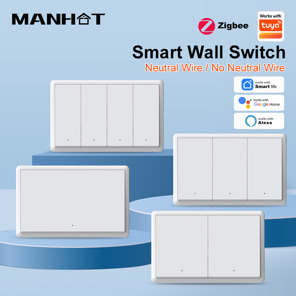 Smart Home Life - Inteligentny przełącznik ścienny MANHOT ZigBee3.0, bez